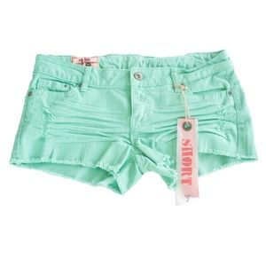 NWT First Kiss Juniors Size 7 Mint Green Shorts